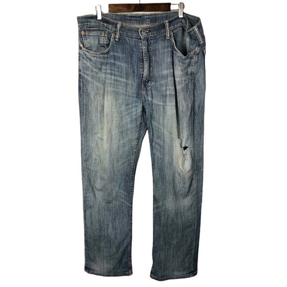 Levi's 514 Straight Leg Distressed Denim Jeans 38 X 30 - Picture 1 of 6